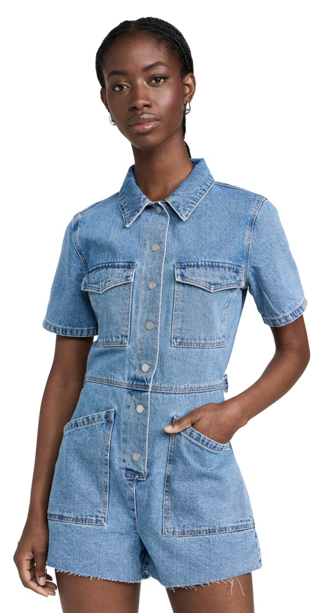 ABRAND Short Coverall Ada Romper Light Vintage Blue