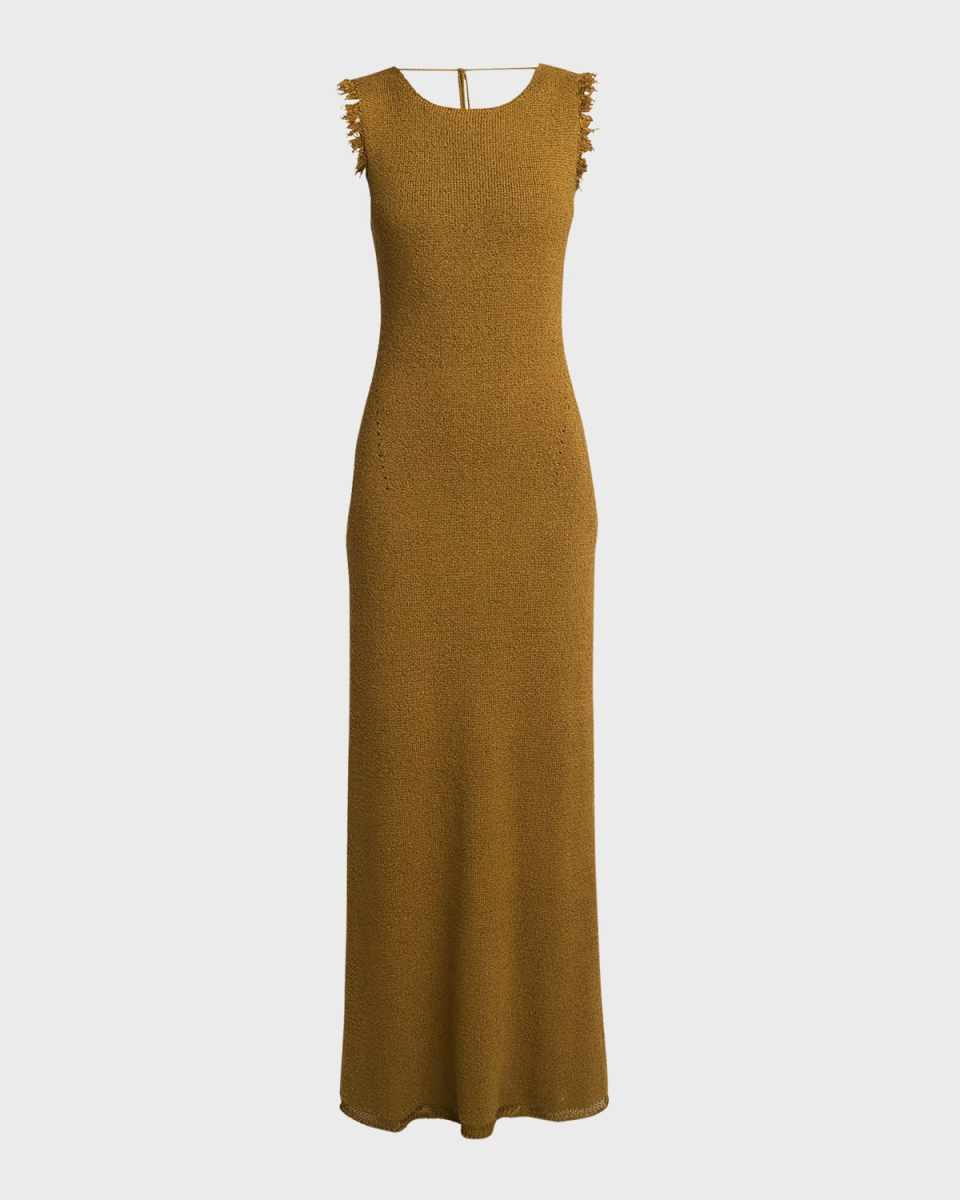 Silvia Double-Face Silk Boucle Knit Dress