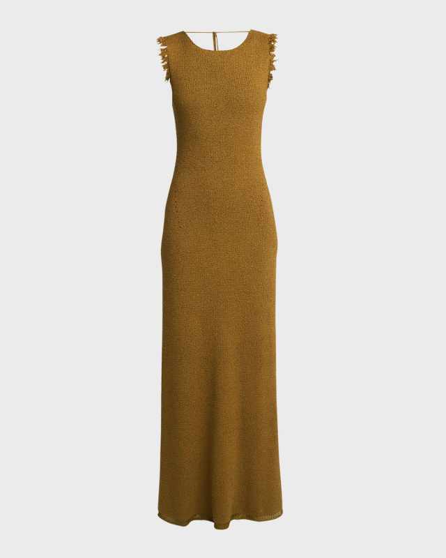 Silvia Double-Face Silk Boucle Knit Dress