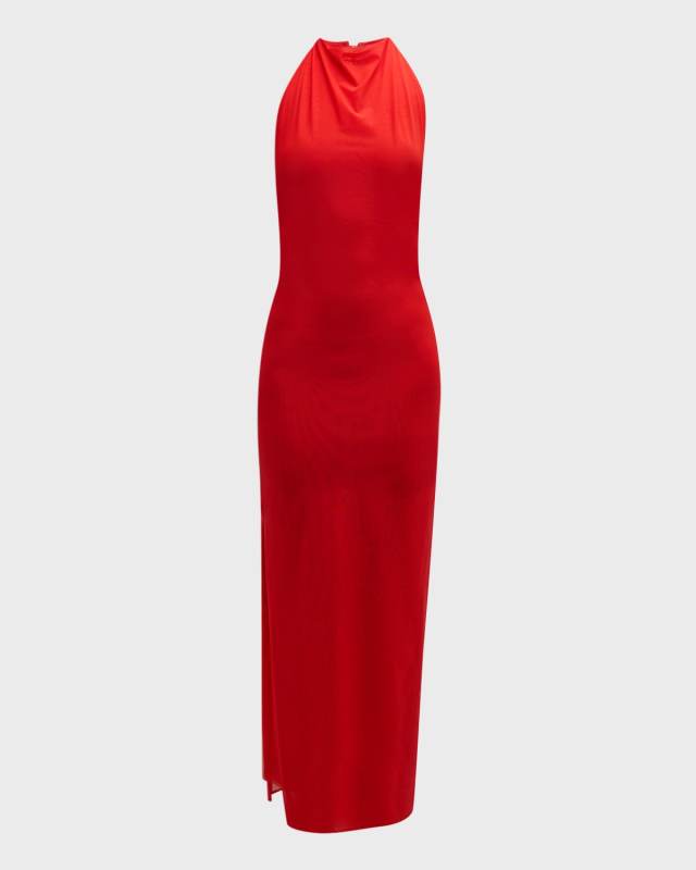 Jacques Mesh Halter Midi Dress