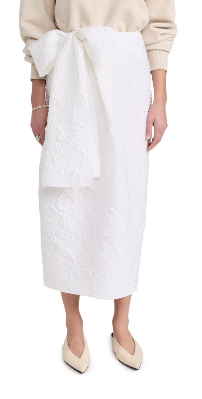 Cecilie Bahnsen Borage Cloque Vivian Skirt White