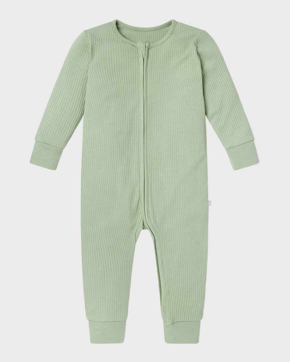 Kid's Ribbed Zip Up Sleeper, Size Newbor