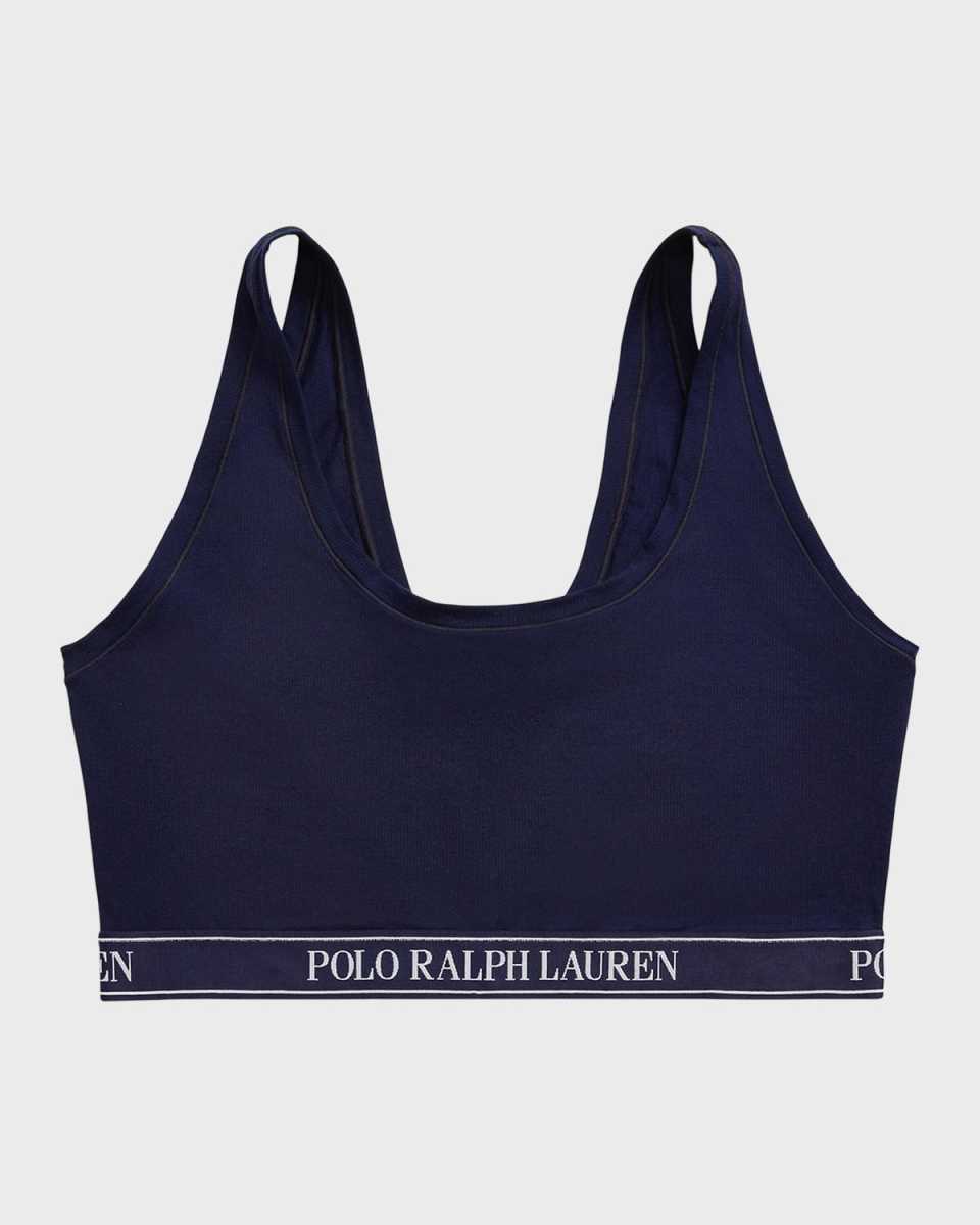 Cropped Scoop-Neck Logo Tank