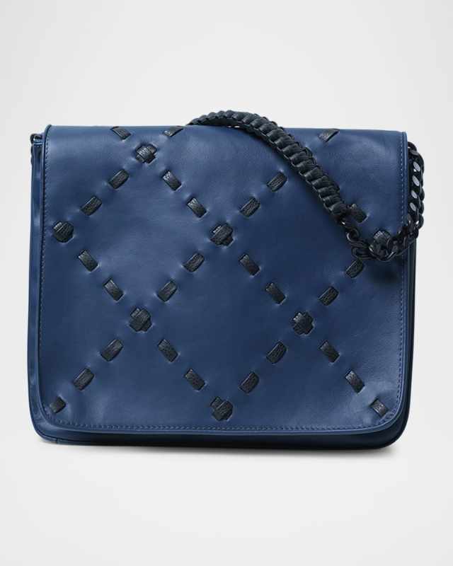Scala Flap Leather Chain Shoulder Bag