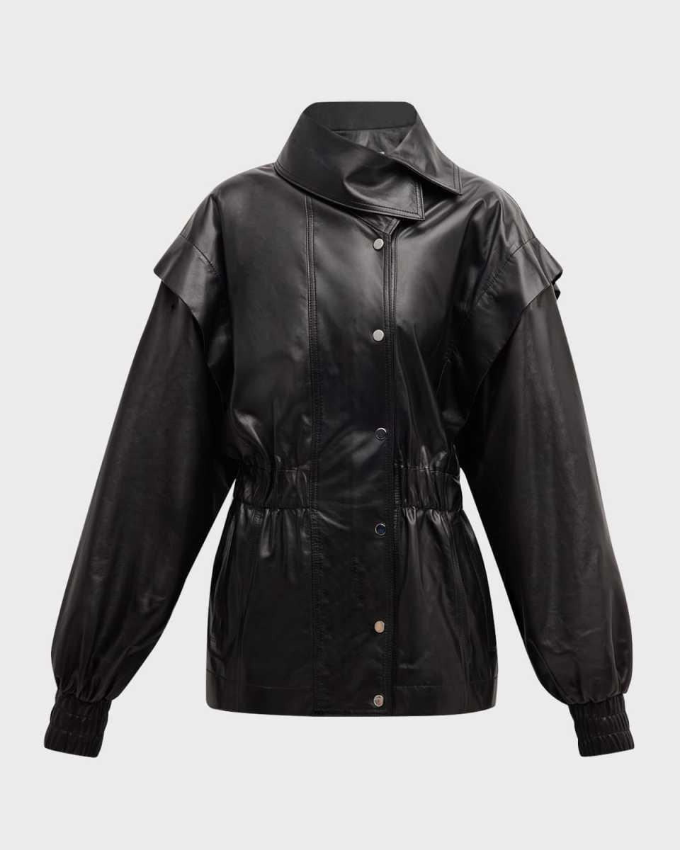 Misha Leather Track Jacket