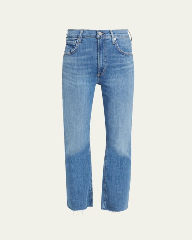 Isola Cropped Bootcut Jeans with Raw Hem