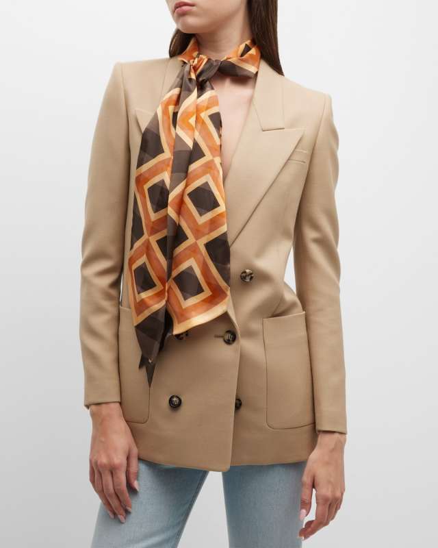 Lavalliere Silk Twill Skinny Scarf