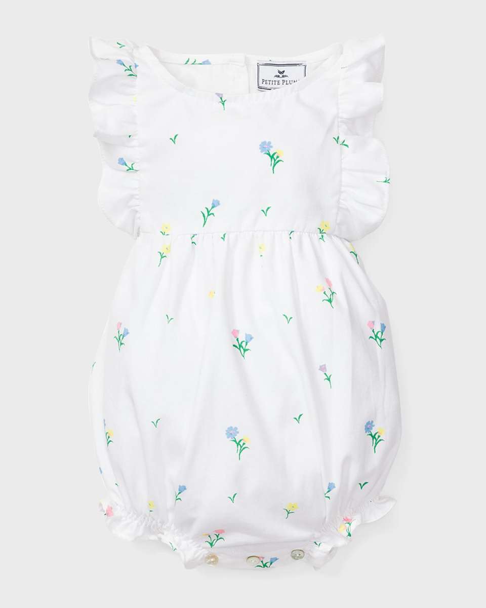 Girl's Bateau Tulip Ruffle Bubble Romper, Size Newborn-24M