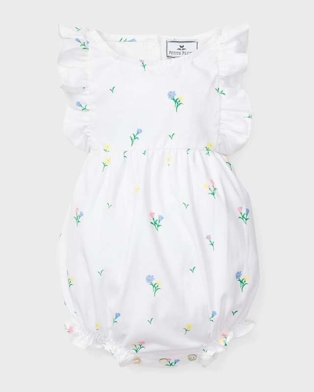 Girl's Bateau Tulip Ruffle Bubble Romper, Size Newborn-24M
