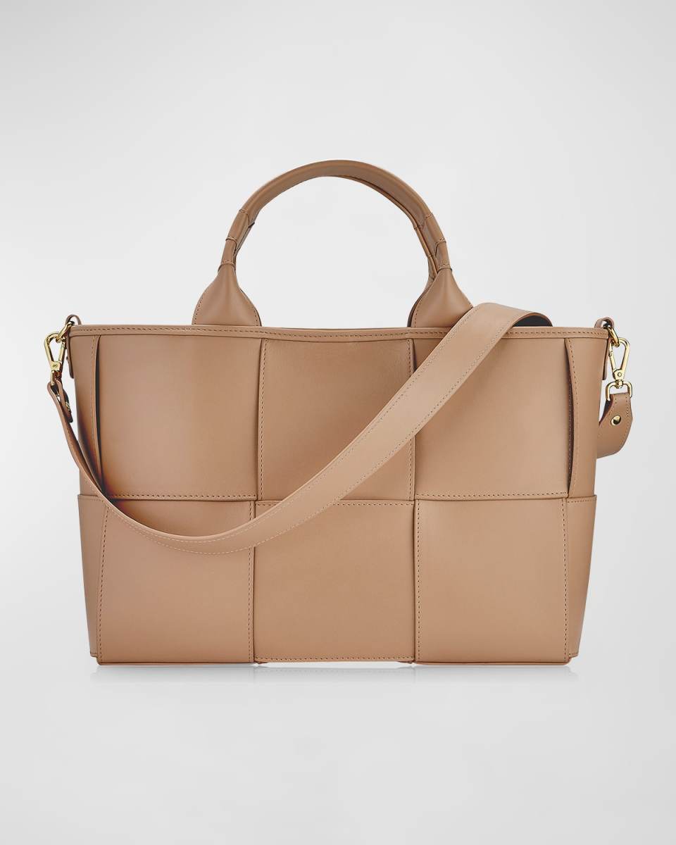 Sylvie Woven Leather Satchel Bag