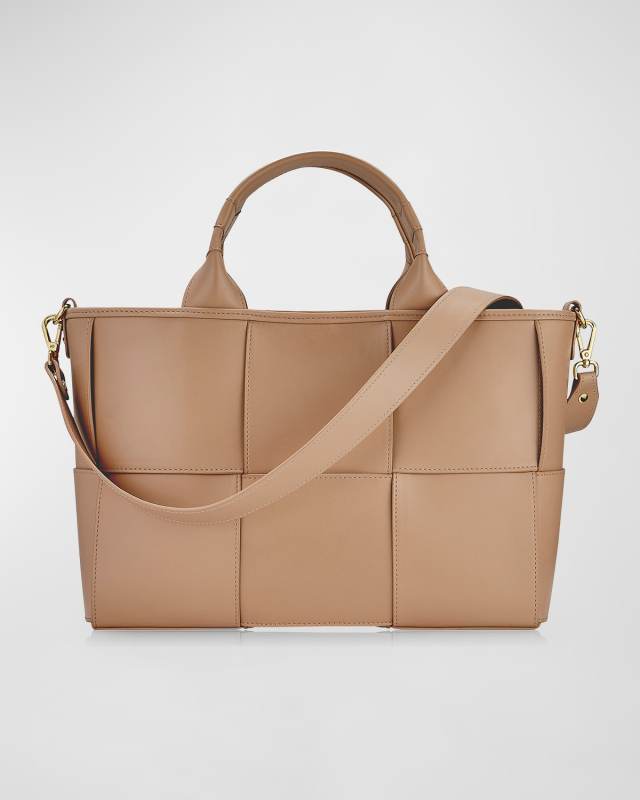 Sylvie Woven Leather Satchel Bag