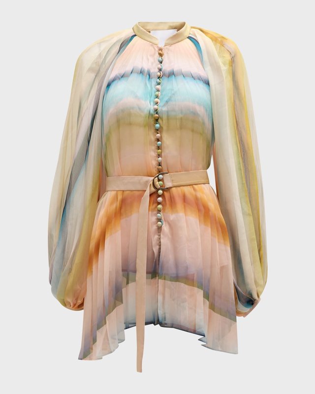 Astone Pleated Long-Sleeve Top