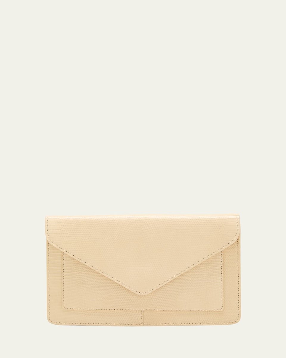 Evelyn Envelope Lizard Clutch Bag