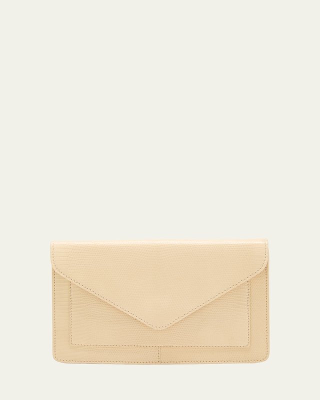 Evelyn Envelope Lizard Clutch Bag