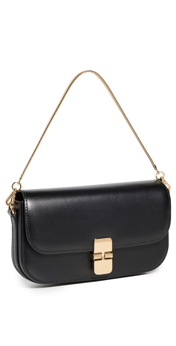 A. P.C. Grace Chaine Clutch Black