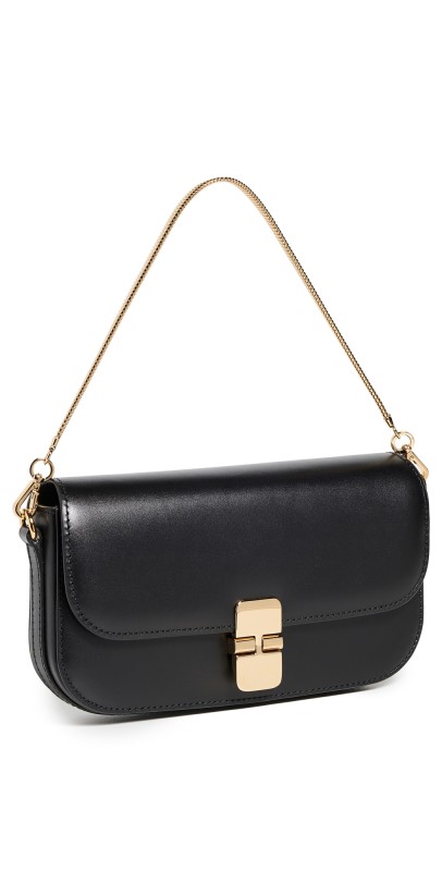A. P.C. Grace Chaine Clutch Black