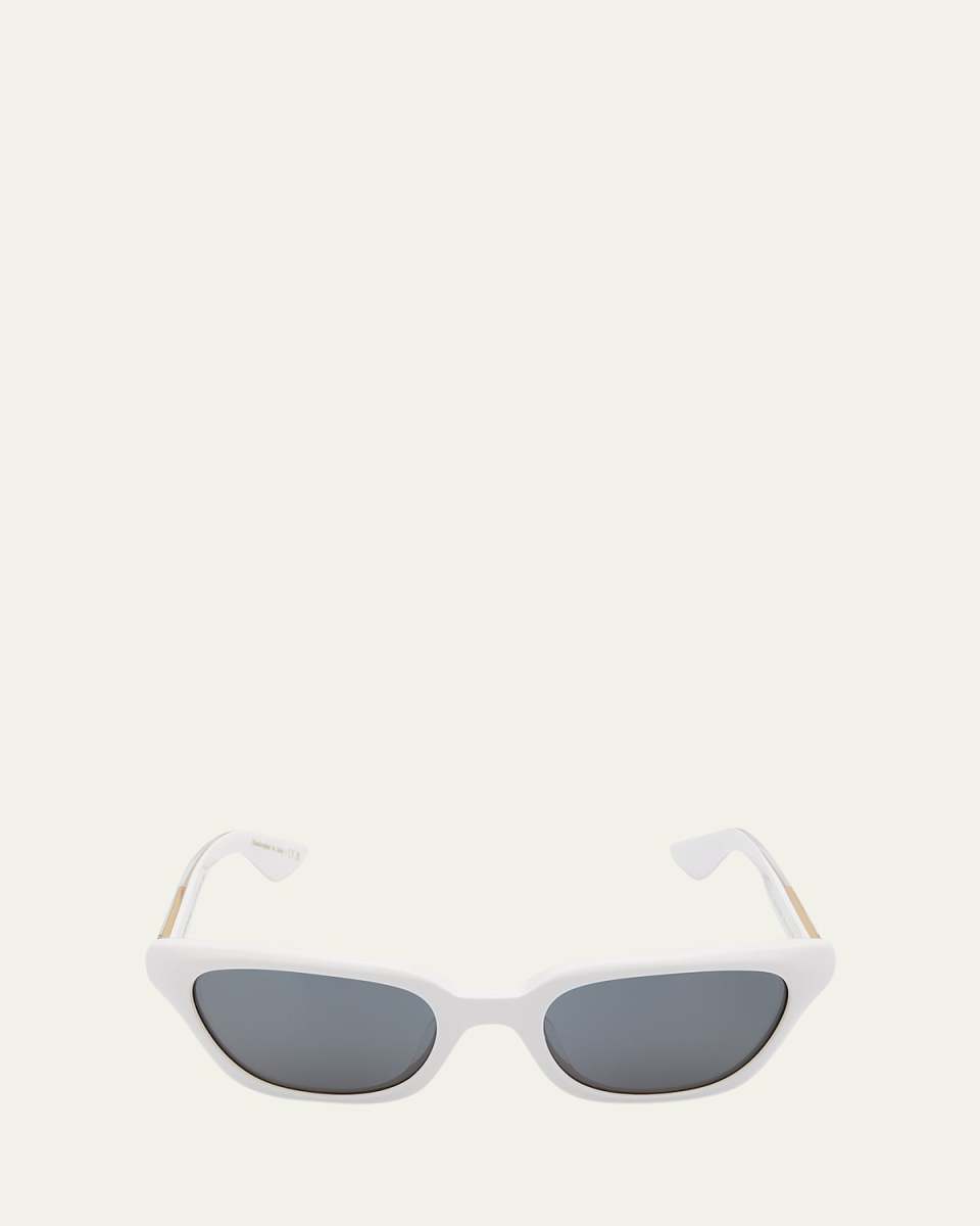 1983C White Acetate & Crystal Cat-Eye Sunglasses