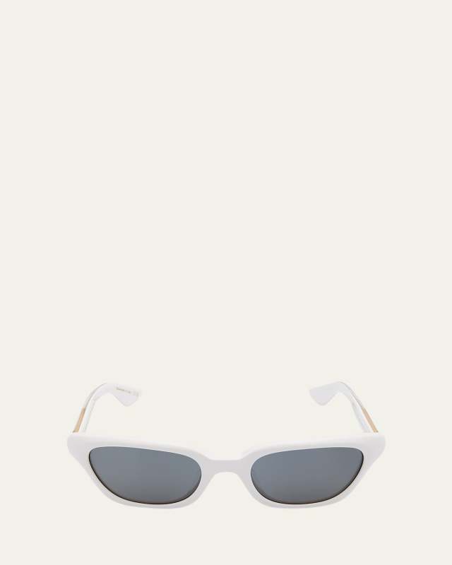 1983C White Acetate & Crystal Cat-Eye Sunglasses
