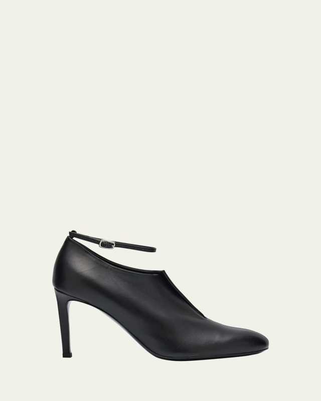 Metallic Ankle-Strap Low Booties
