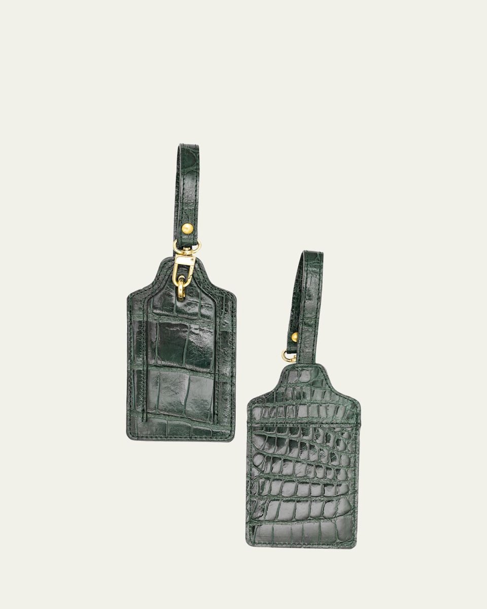 Alligator Leather Luggage Tag, Set of 2