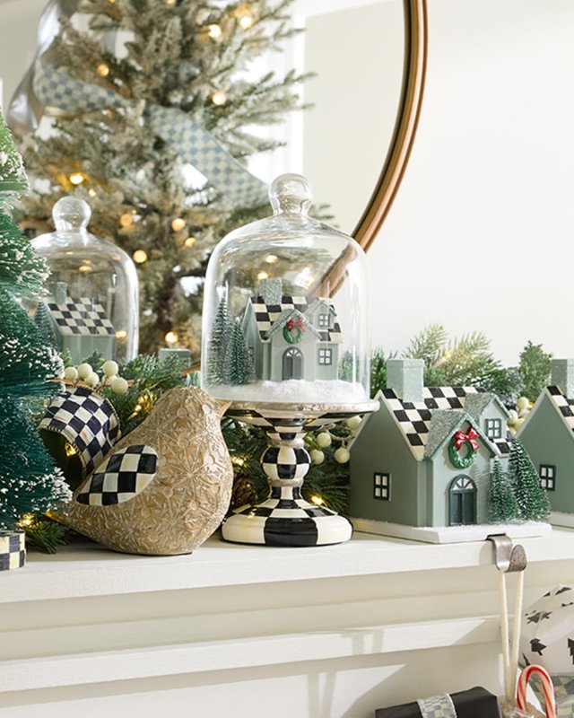 Farmhouse Holiday House Cloche