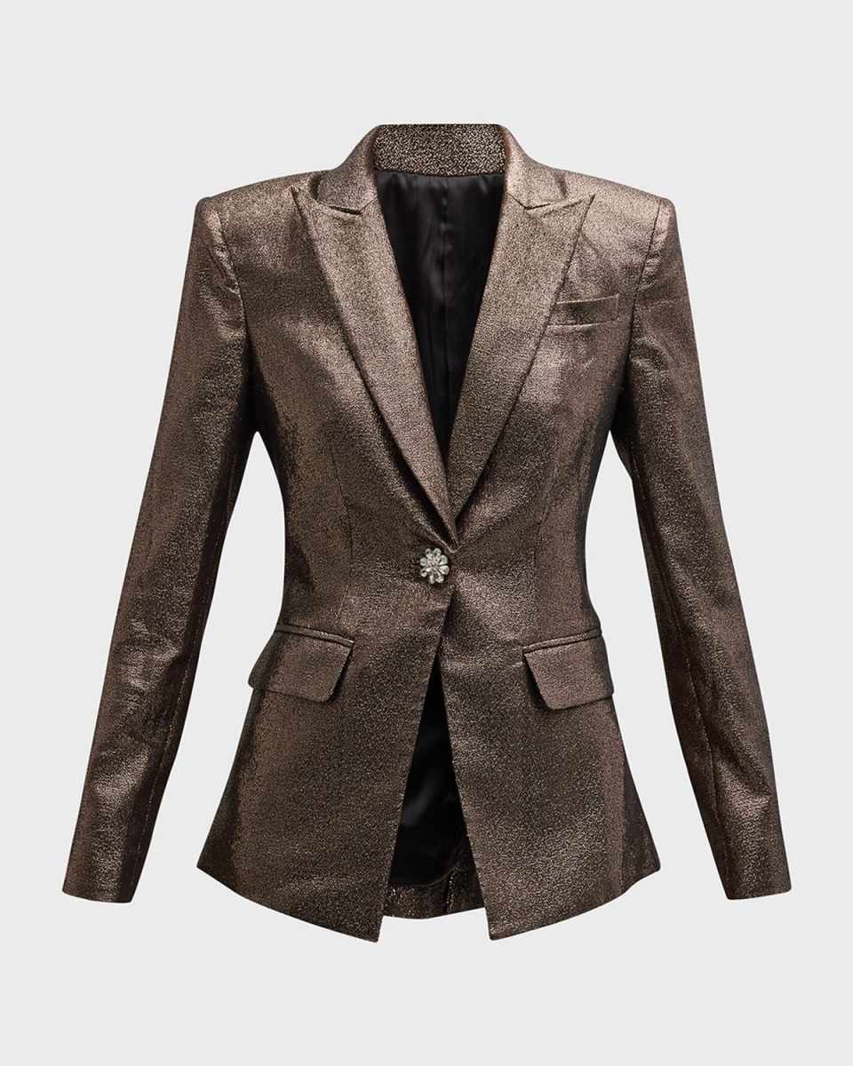 Wren Metallic Single-Breasted Blazer