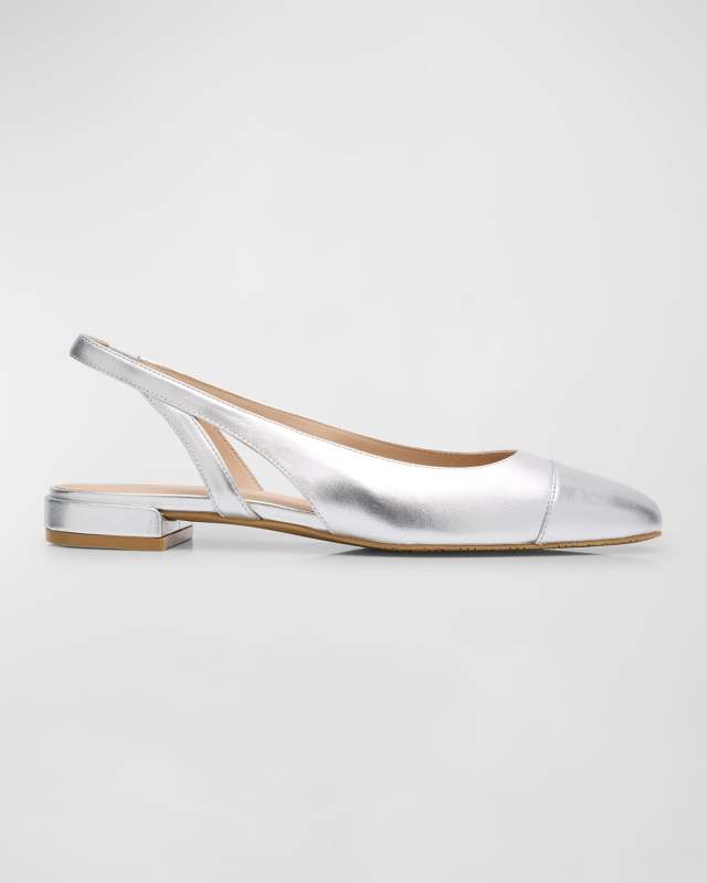 Sleek Metallic Slingback Ballerina Flats
