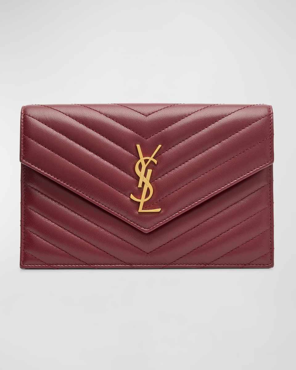 Small YSL Wallet on Chain in Quilted Leather