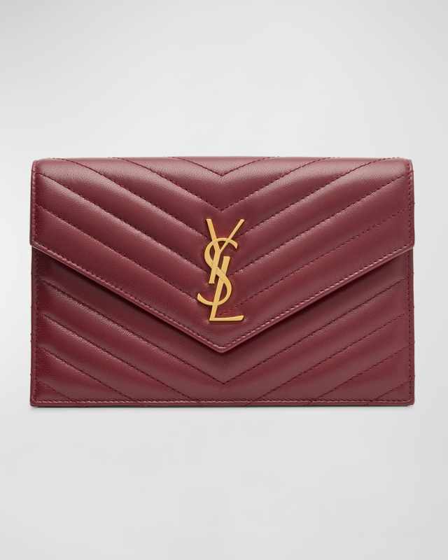 Small YSL Wallet on Chain in Quilted Leather
