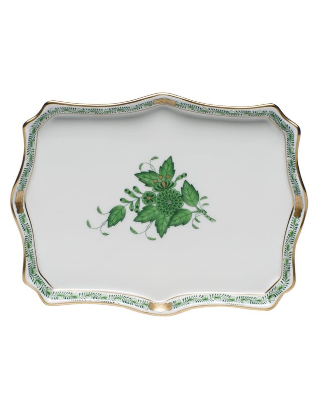 Chinese Bouquet Green Small Tray