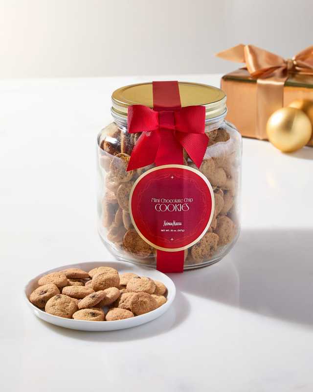 Mini Chocolate Chip Cookies in Glass Half-Gallon Jar