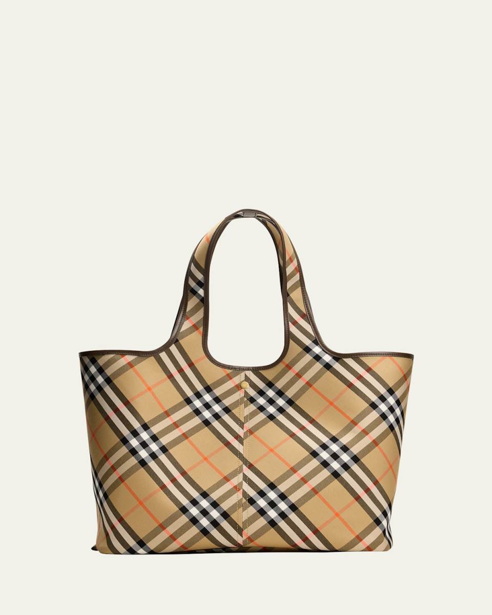 Medium East-West Check Tote Bag
