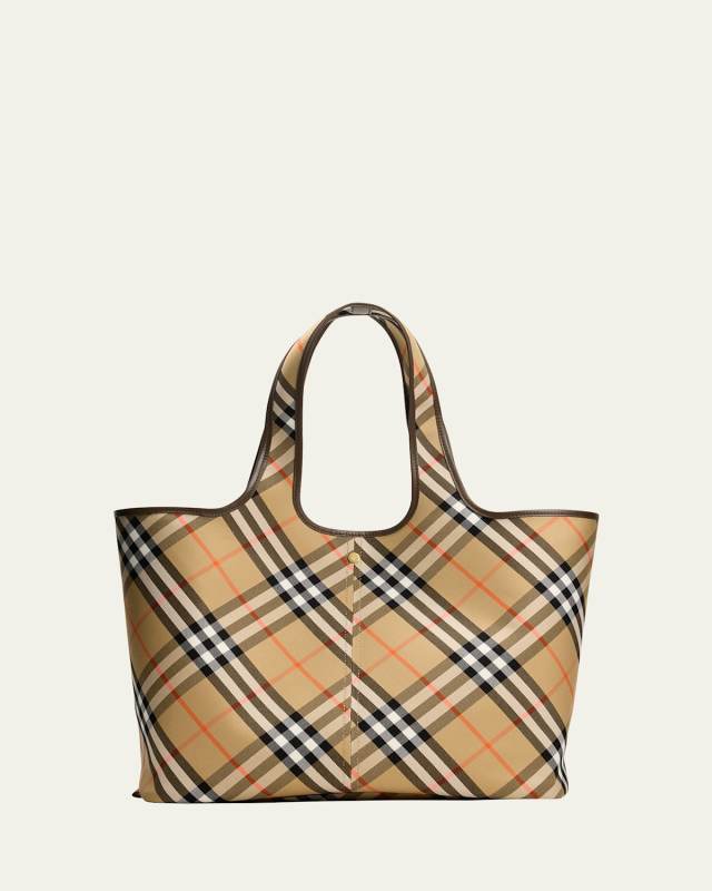 Medium East-West Check Tote Bag