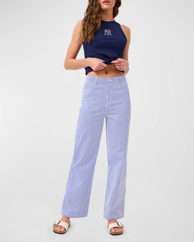 Electric Blue Stripe Twill Pants