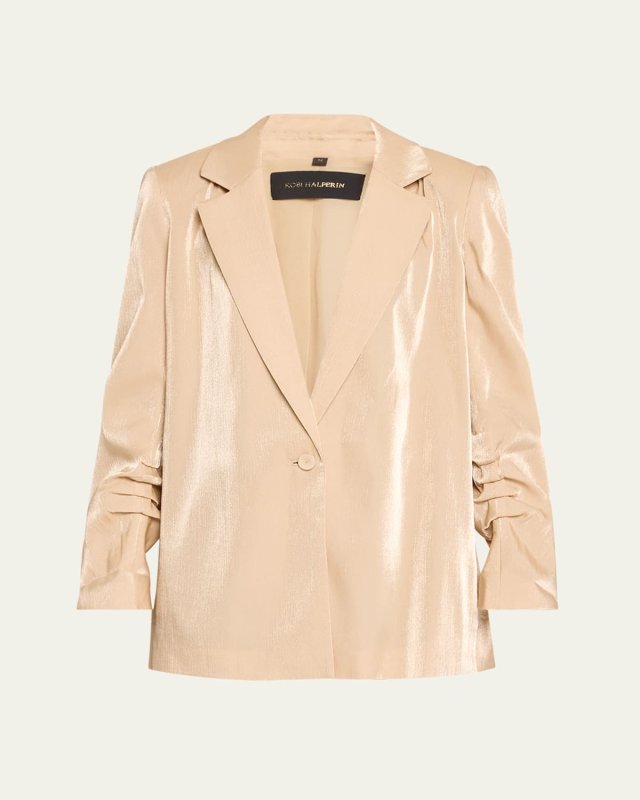 Hope Single-Button Metallic Shimmer Jacket
