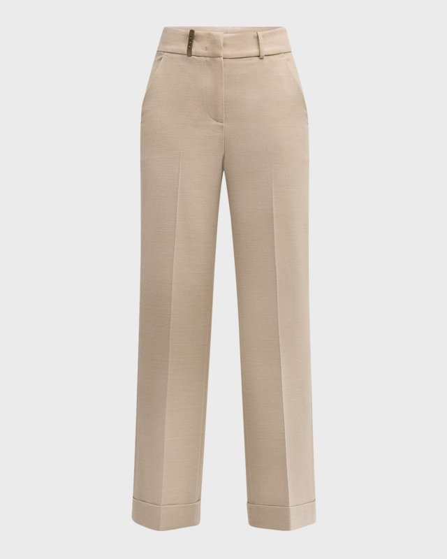 Cropped Straight-Leg Pants
