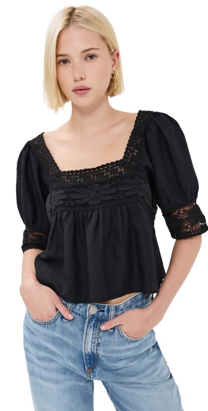 RIXO Chlo Top Black