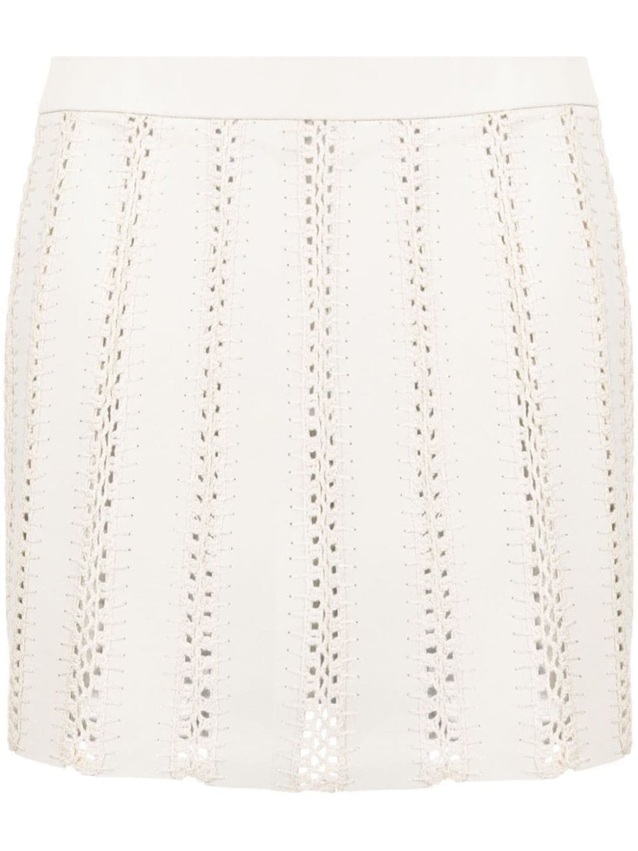 crochet-detail mini skirt