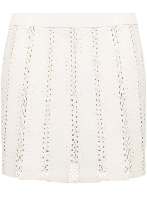 crochet-detail mini skirt