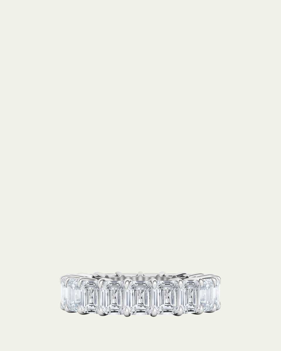 18K Emerald Cut Lab Grown Diamond Eternity Band, 9.0tcw