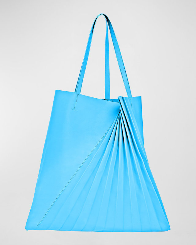 Chiaroscuro Pleated Lambskin Tote Bag