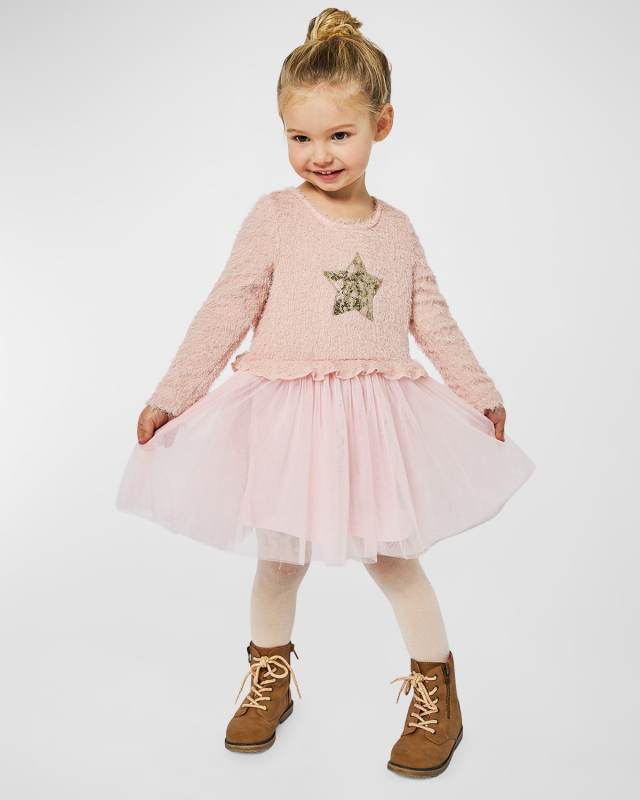 Girl's Tutu Star Printed Dress, Size 2T-4