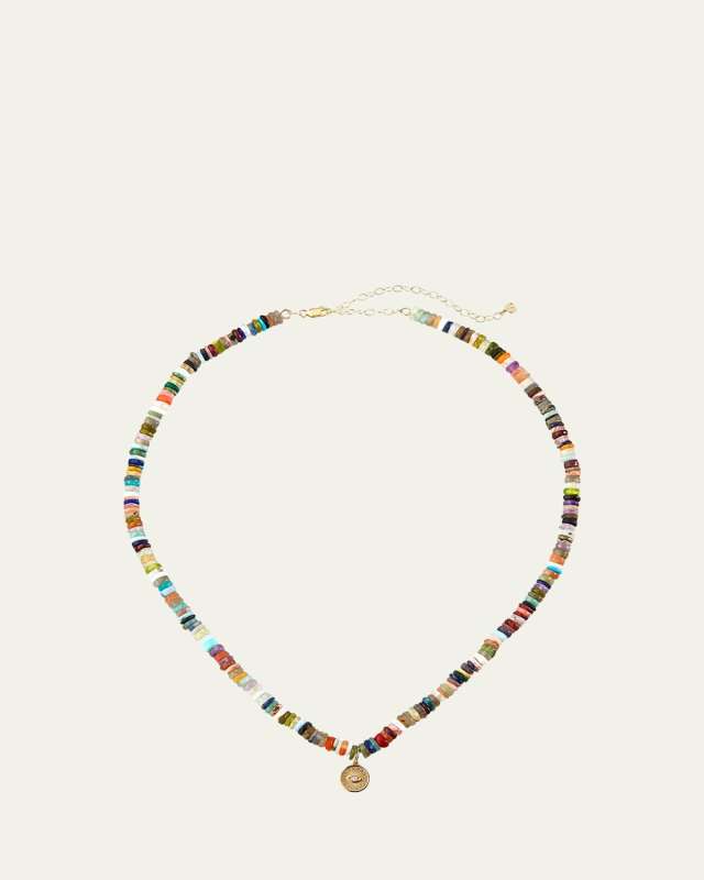 14k Evil Eye Diamond Coin Necklace