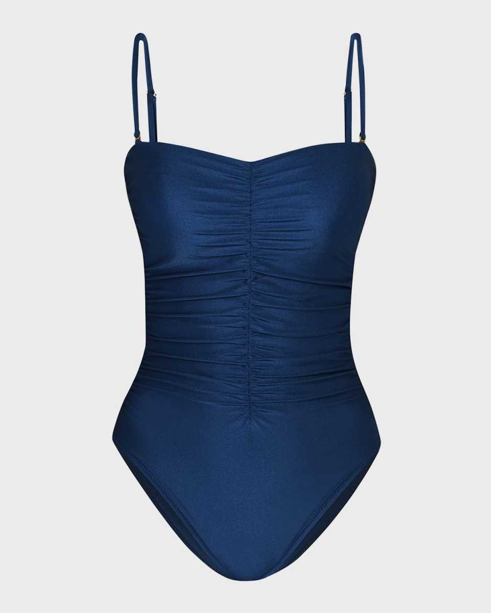 Aubrey Shimmer Ruched One-Piece Swimsuit