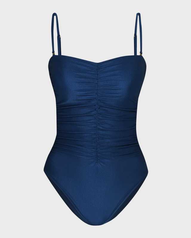Aubrey Shimmer Ruched One-Piece Swimsuit
