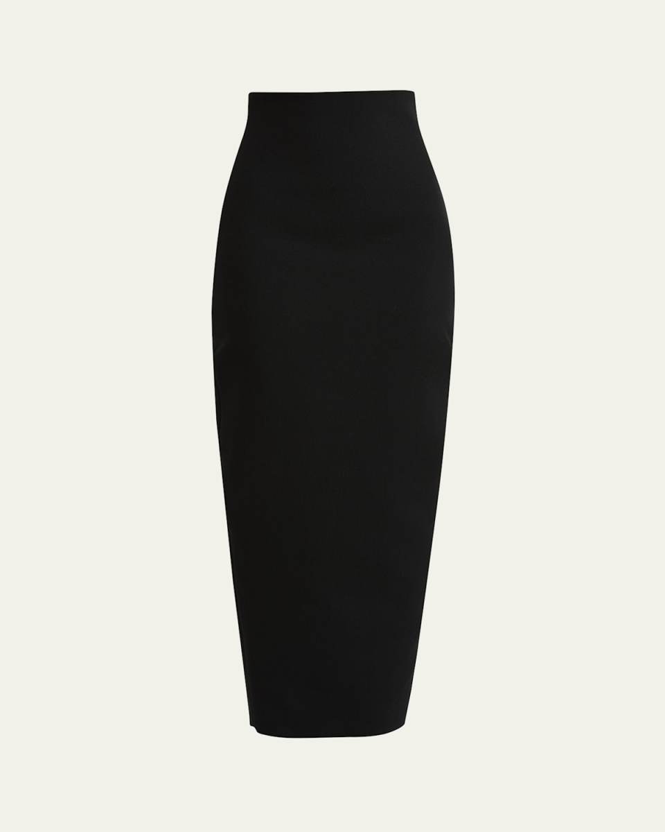 Wool Knit Column Maxi Skirt