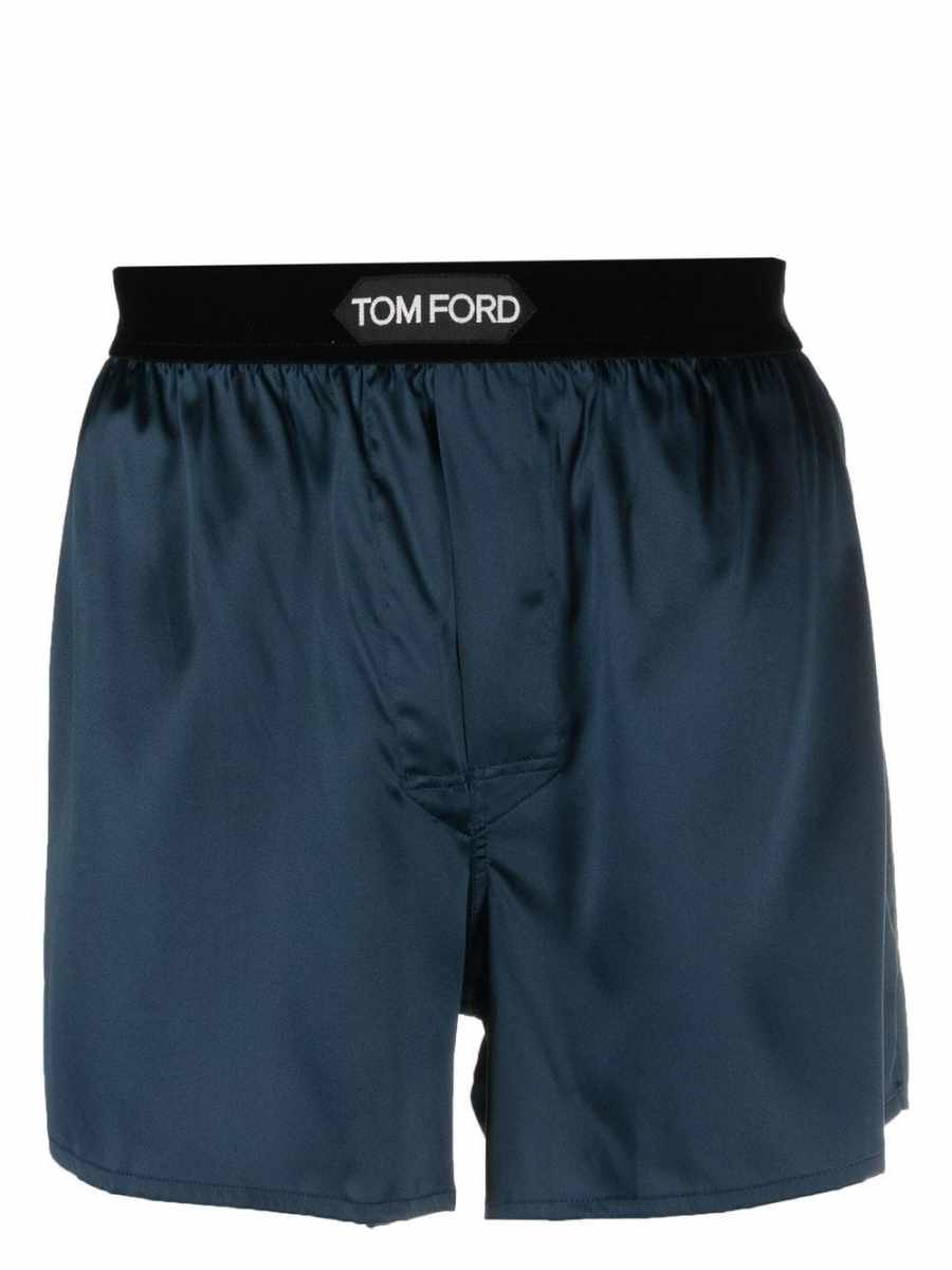 logo-waist satin boxers