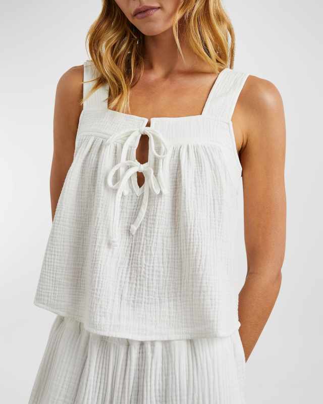Enya Gauze Cropped Tank Top