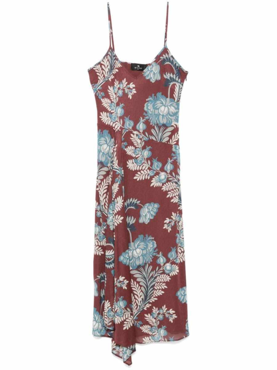 floral-print midi dress