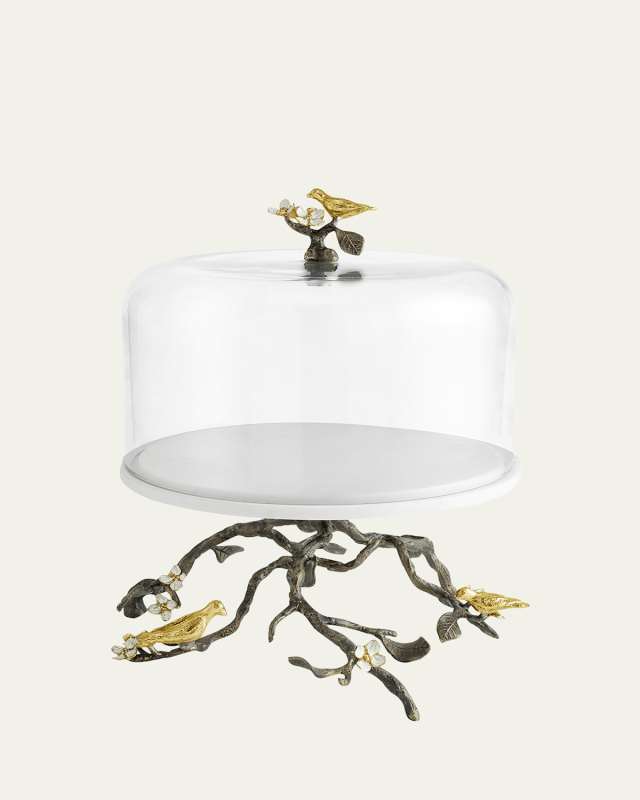 Lovebirds Cake Stand With Dome
